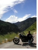 At a trailhead parking lot on the Alpine Loop